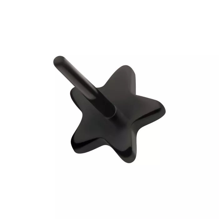 Black PVD Titanium Threadless Star Top