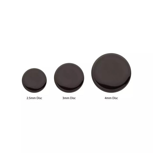 Black PVD Titanium Threadless Flat Disc Top