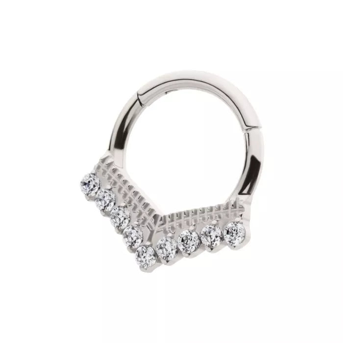 Titanium Gemmed Chevron Front Facing Gem Clicker