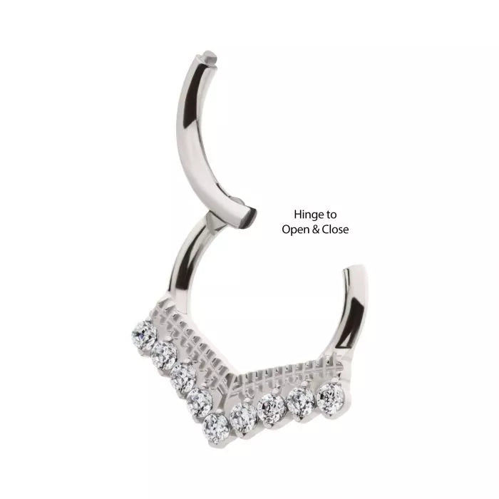 Titanium Gemmed Chevron Front Facing Gem Clicker