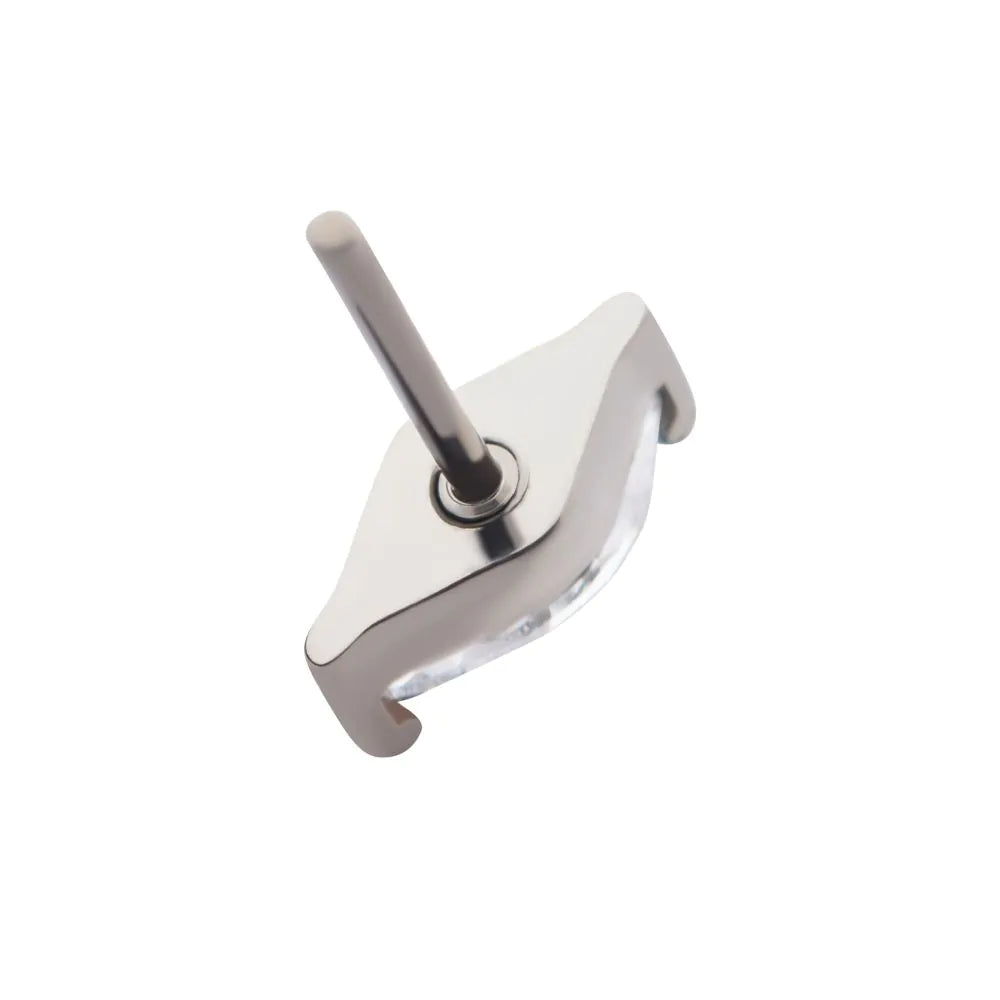 Titanium Threadless with 2-Prong 5mm Marquise CZ Top
