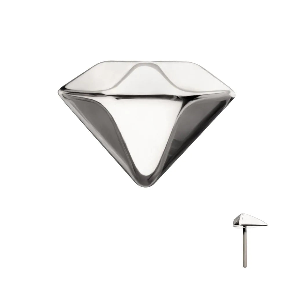 Titanium Threadless 3D Diamond Shape Top