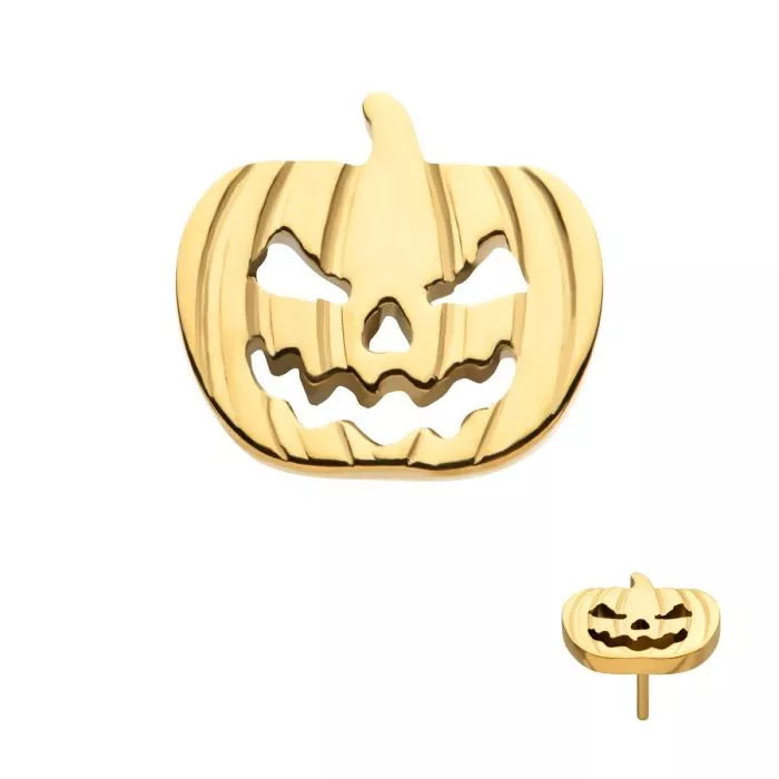 24Kt Gold PVD Titanium Threadless Pumpkin Top