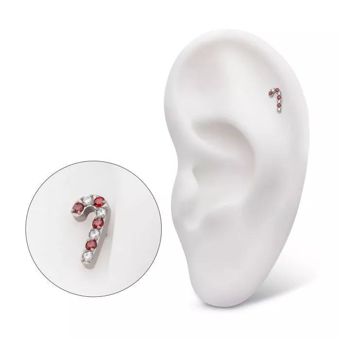 Titanium Gemmed Candy Cane Top