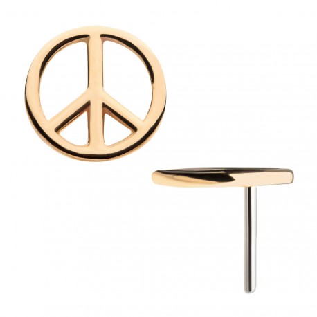 14k Threadless Yellow Gold Peace Sign Top