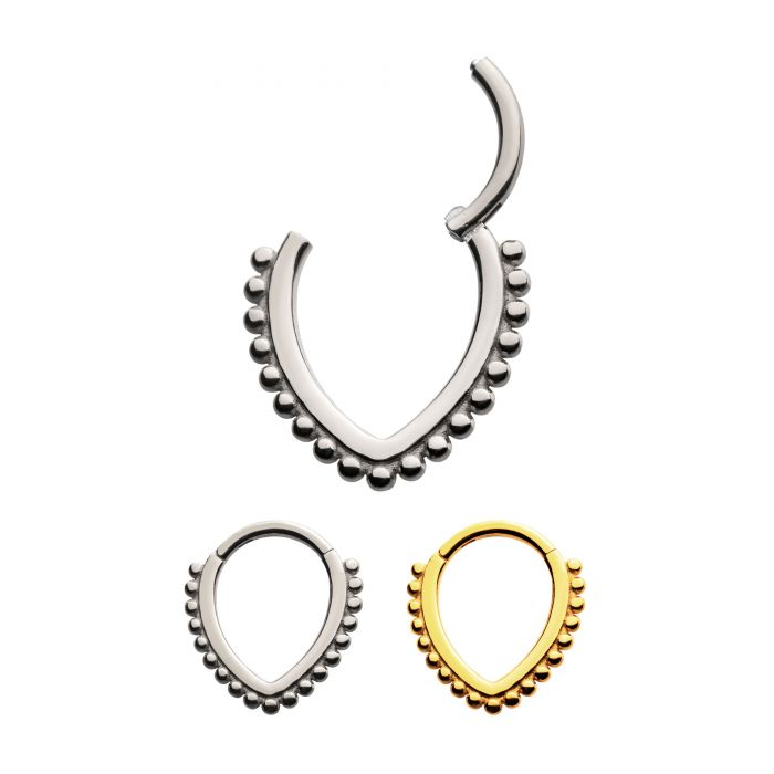 Beaded Tear Drop Front Facing Clicker