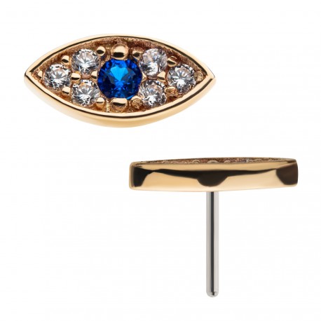 14k Threadless Yellow Gold Evil Eye