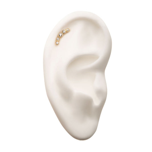 14k Yellow Gold Threadless 5-Prong Climber