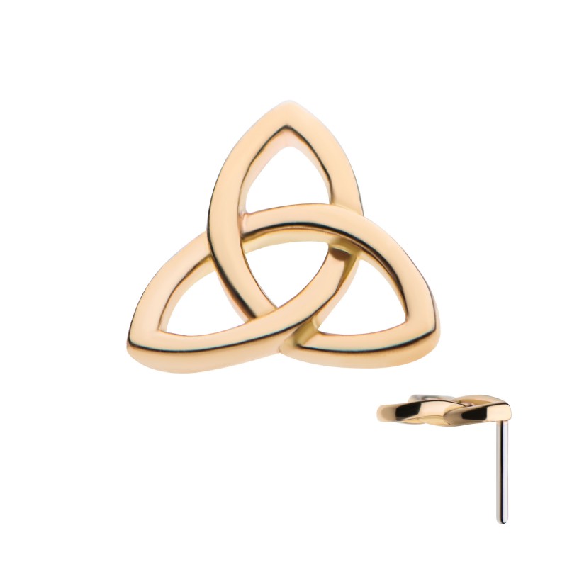 14k Threadless Yellow Gold Celtic Knot