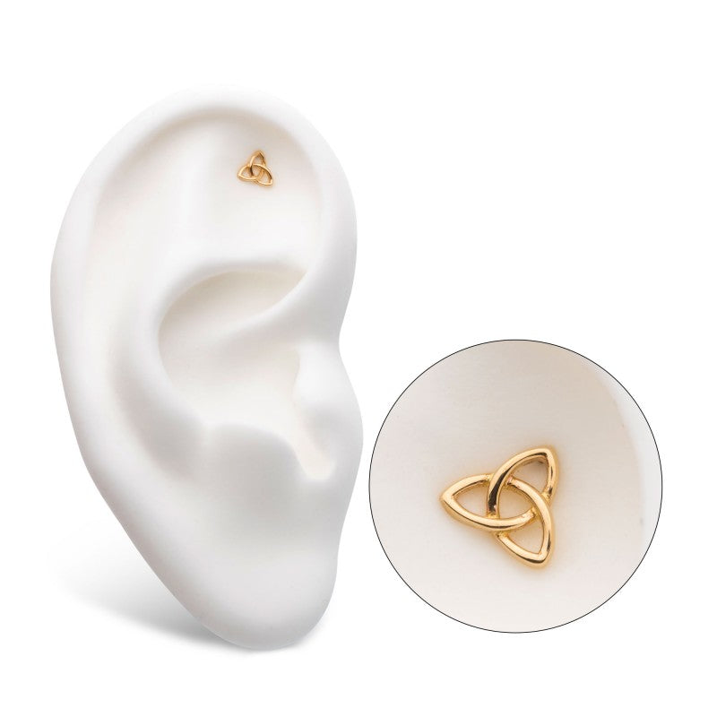 14k Threadless Yellow Gold Celtic Knot