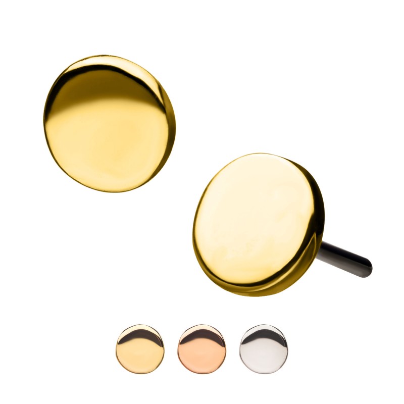 14k Gold Threadless Disk