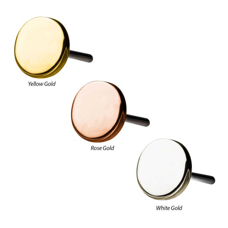 14k Gold Threadless Disk