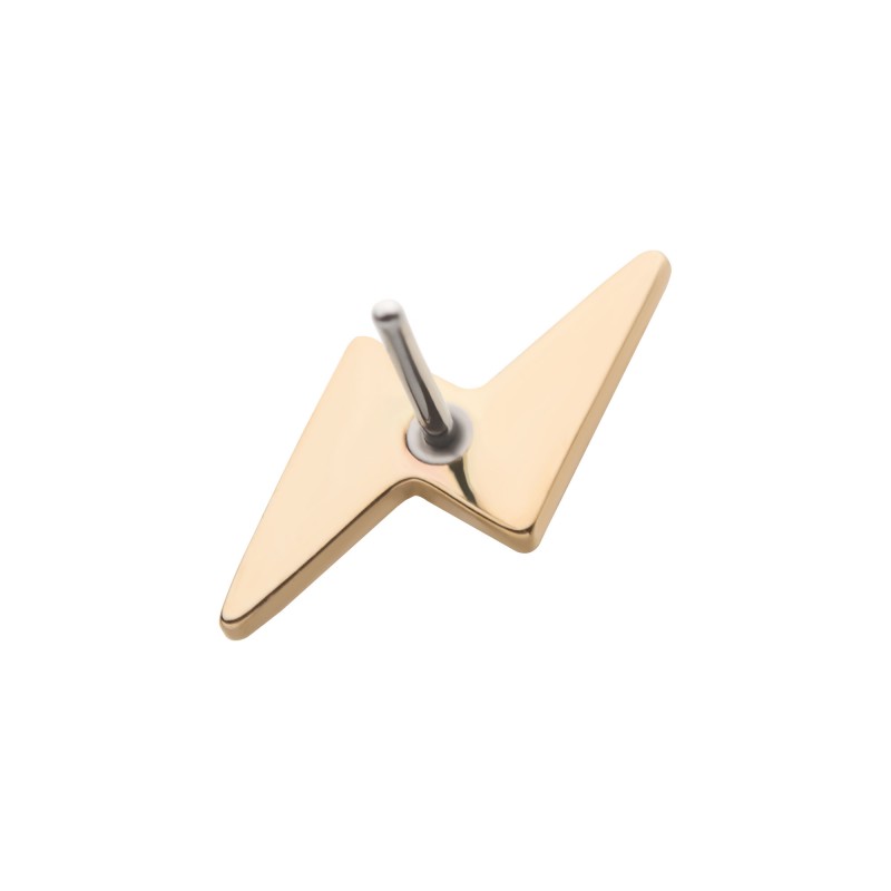 14k Threadless Yellow Gold Lightning Bolt V1