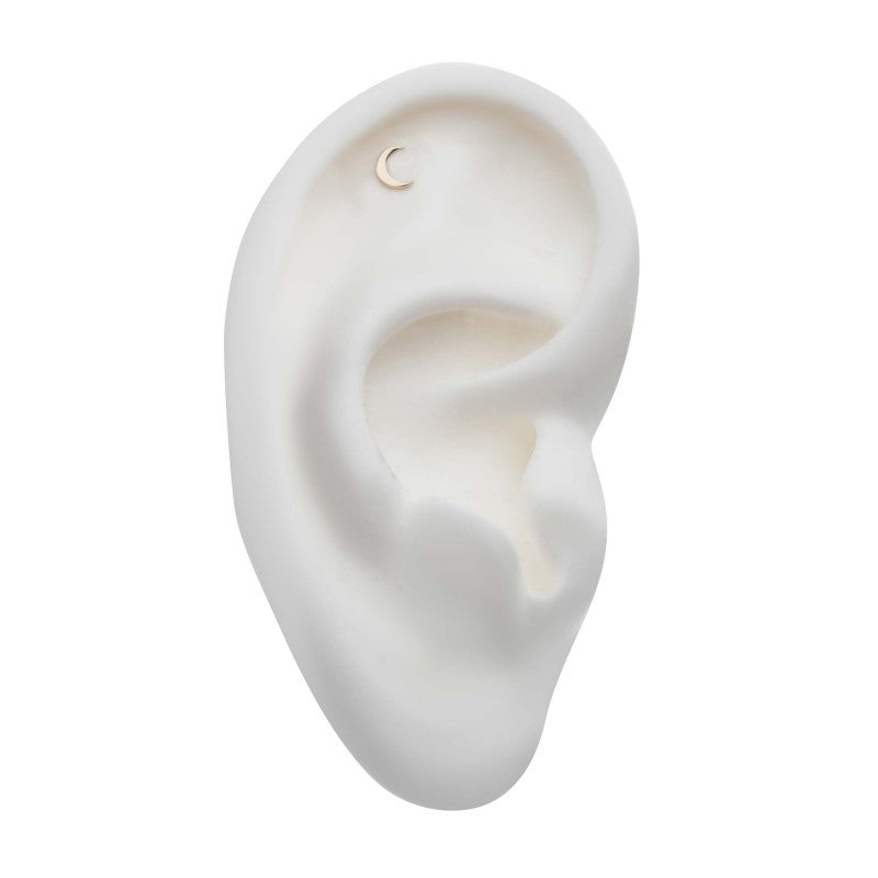 14kt Gold Threadless Crescent Moon