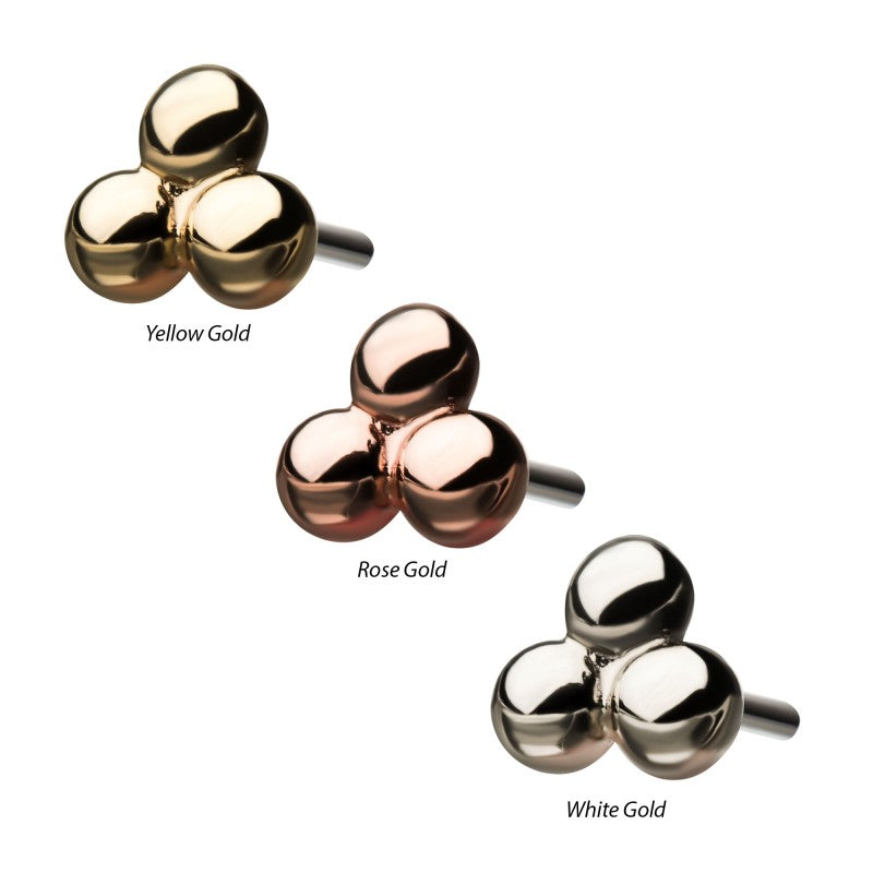 14k Threadless Yellow Gold Triball S