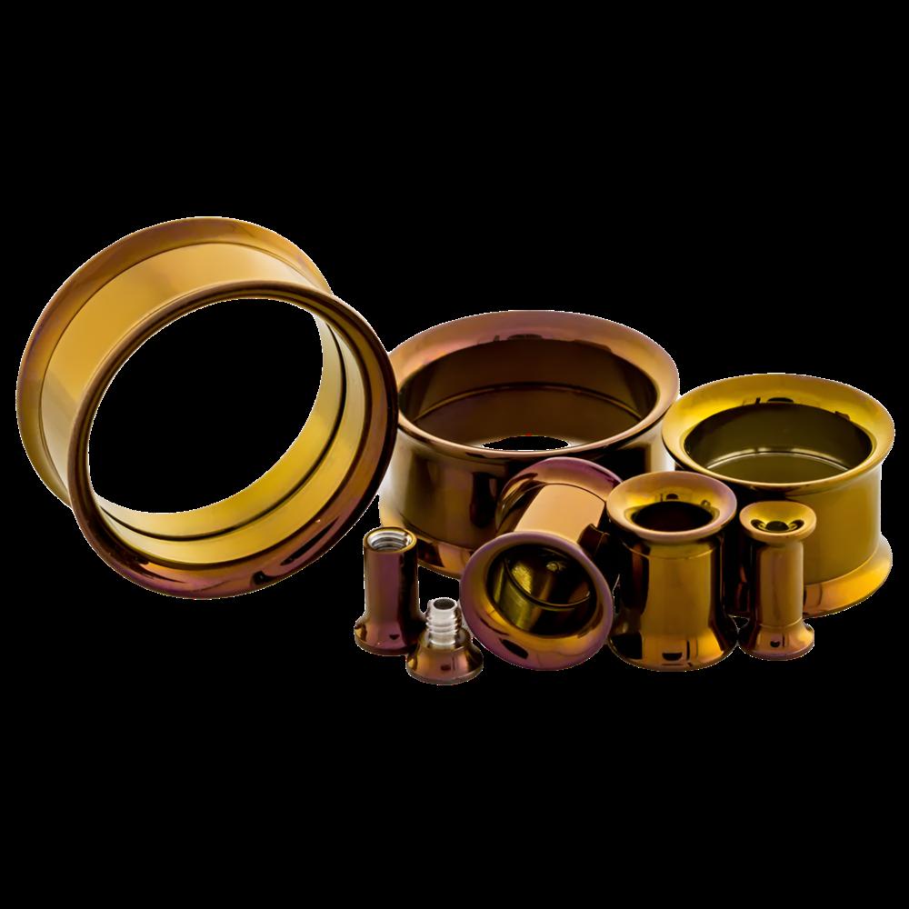 Bronze Anodized Internally Threaded Tunnels