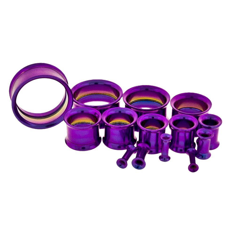 Dark Purple Anodized Internally Threaded Tunnel