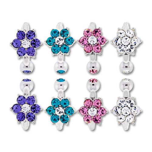 Gem Flower Top Drop Navel Ring