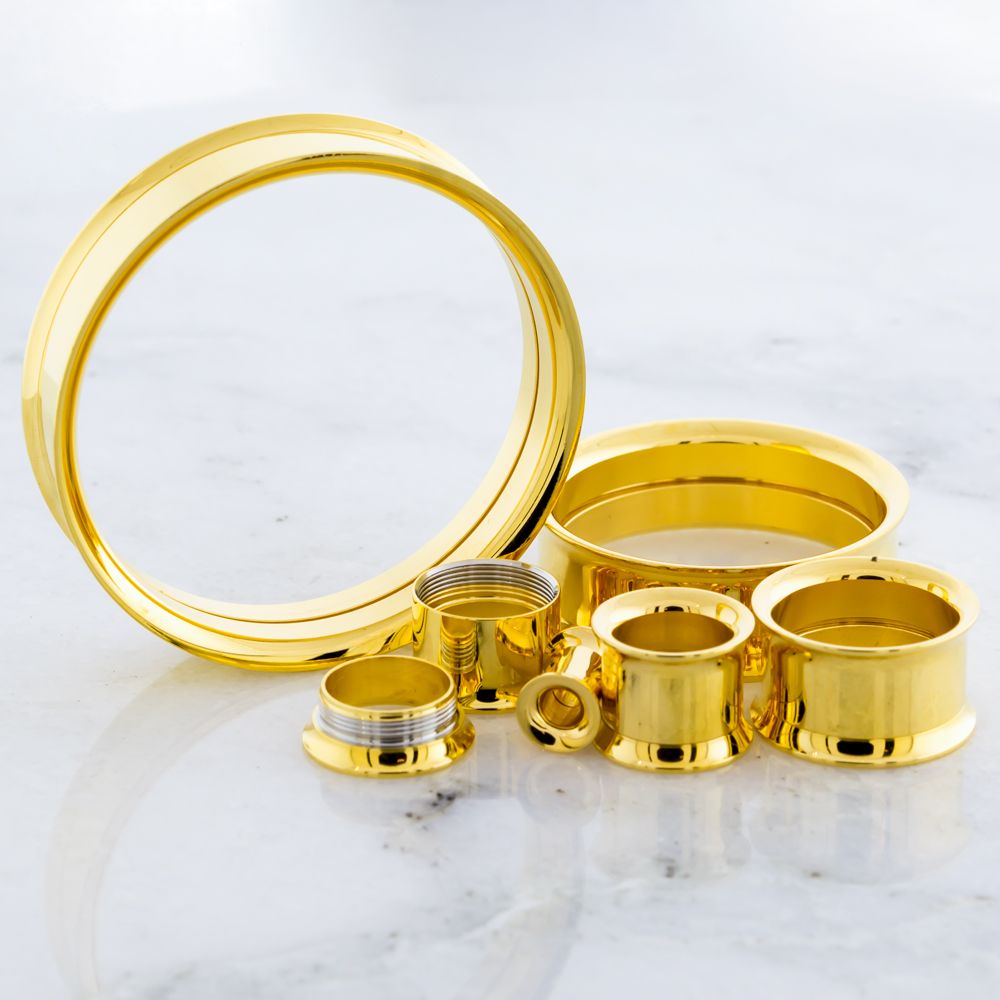 Gold PVD Coated Internally Threaded Tunnels