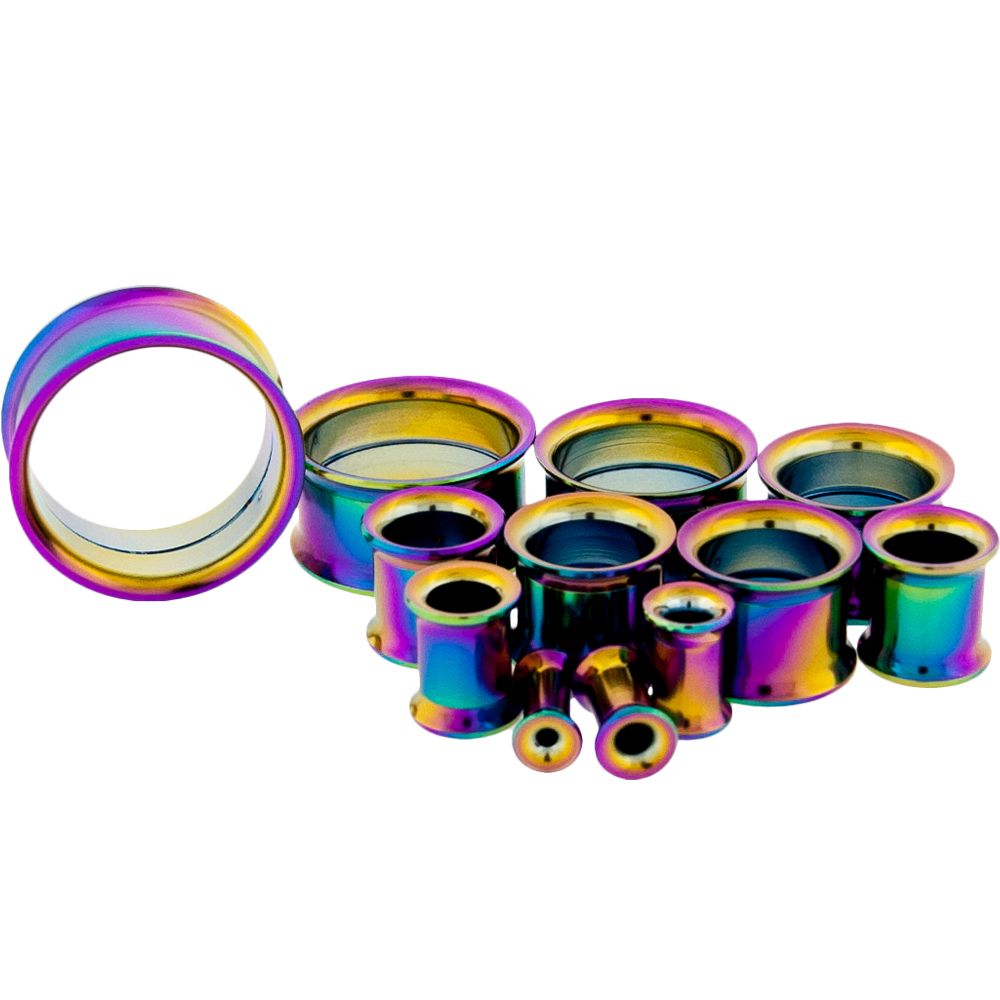 Rainbow Anodized Internally Threaded Tunnel