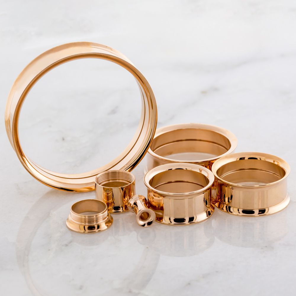 Rose Gold Internally Threaded Tunnels
