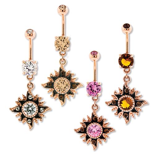 Belly Rings Dangle Sun Belly Button Rings Dangle Belly 