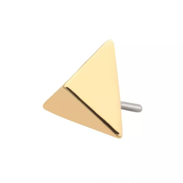 14Kt Yellow Gold Threadless with Short Pyramid Top