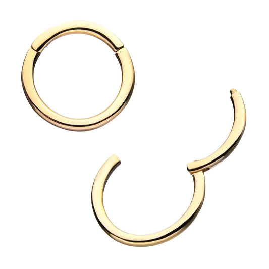 14Kt Yellow Gold Plain Hinged Segment Clicker