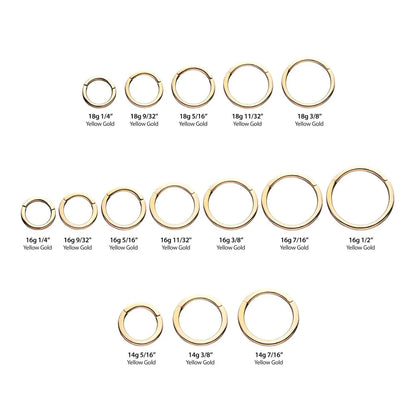 14Kt Yellow Gold Plain Hinged Segment Clicker