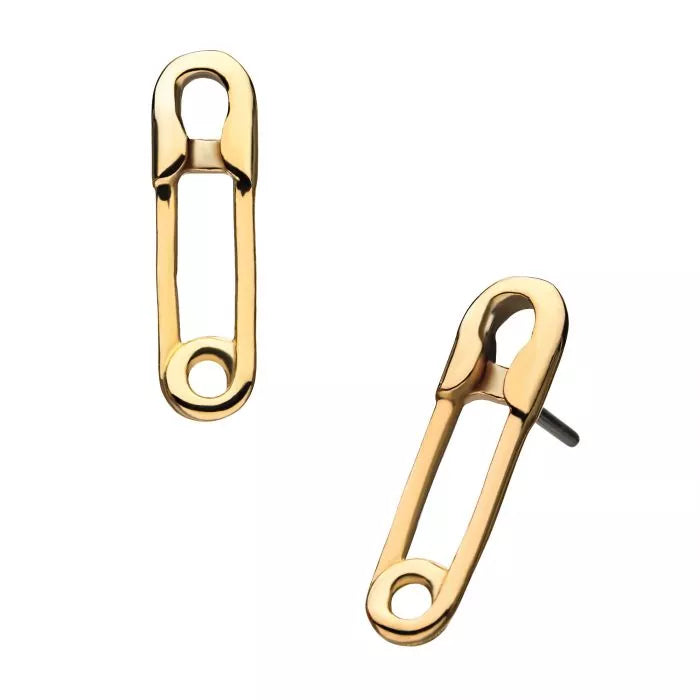 14kt Yellow Gold Threadless Safety Pin Top