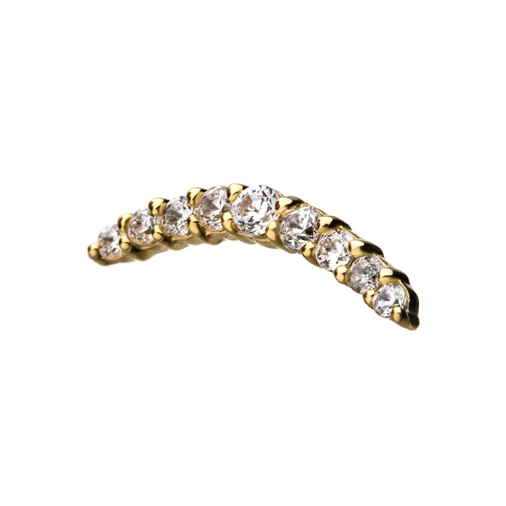 14k Threadless Yellow Gold 9-Prong Climber