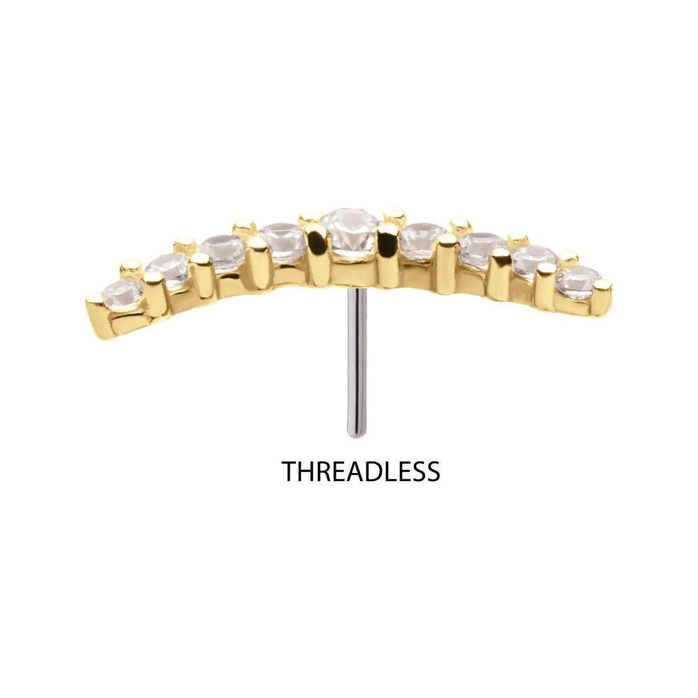 14k Threadless Yellow Gold 9-Prong Climber