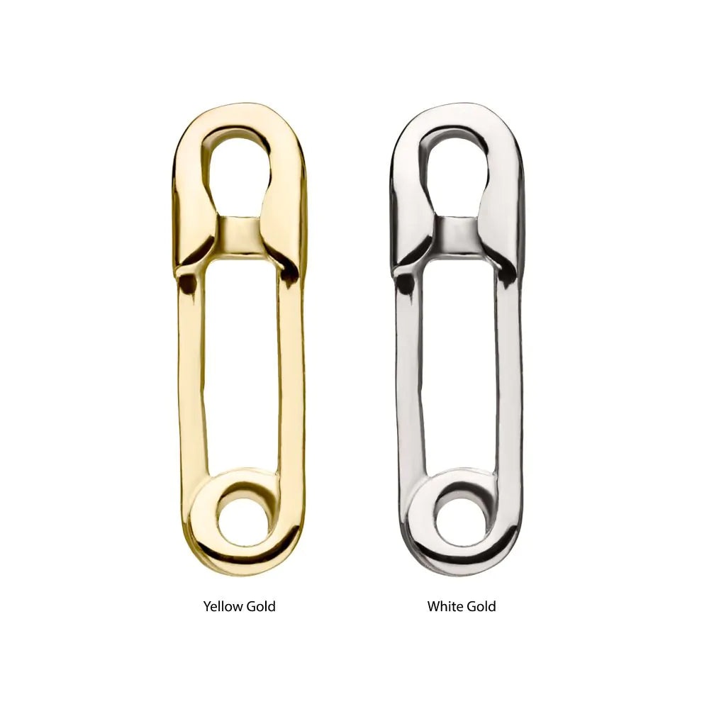 Threadless Pin 14kt Yellow Gold Threadless Safety Pin Top – Elite Body Piercing