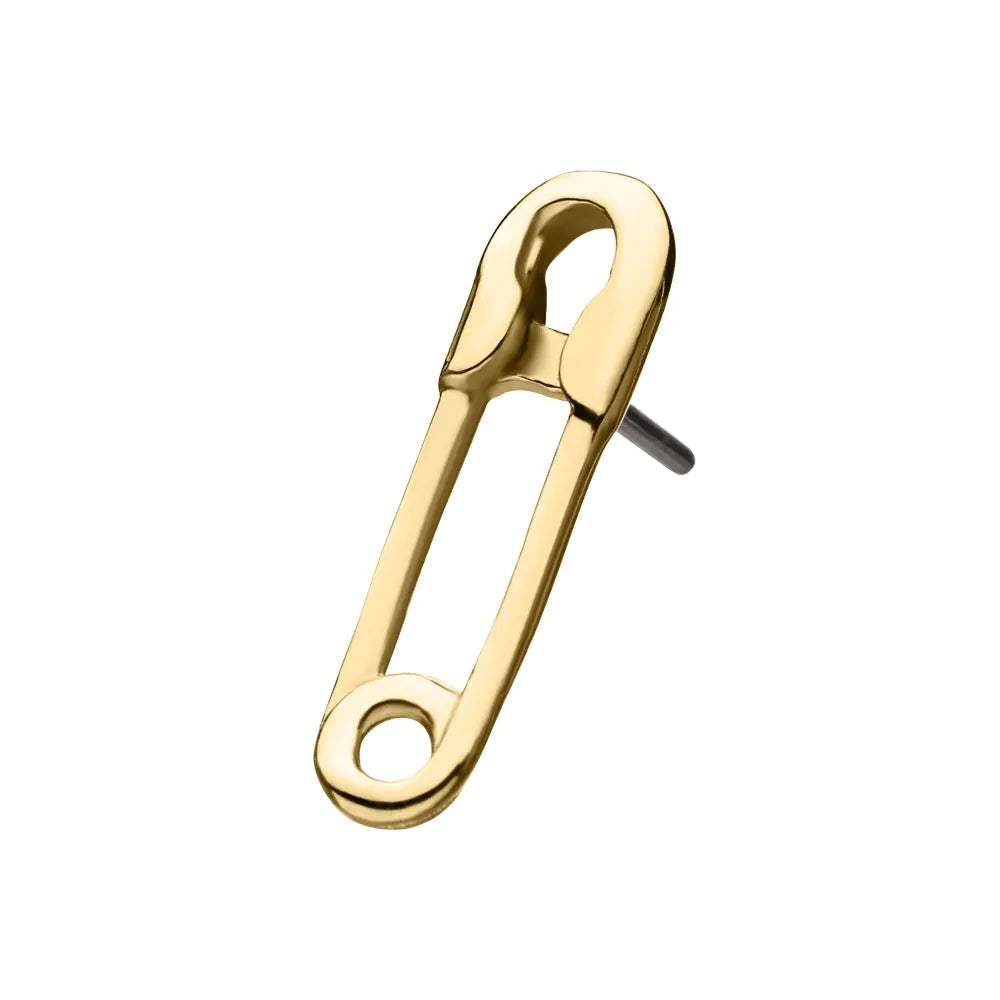 14kt Yellow Gold Threadless Safety Pin Top