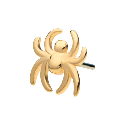 14Kt Gold Threadless with Spider Top