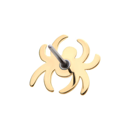 14Kt Gold Threadless with Spider Top