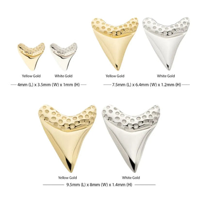 14Kt Gold Threadless Megalodon Shark Tooth Top