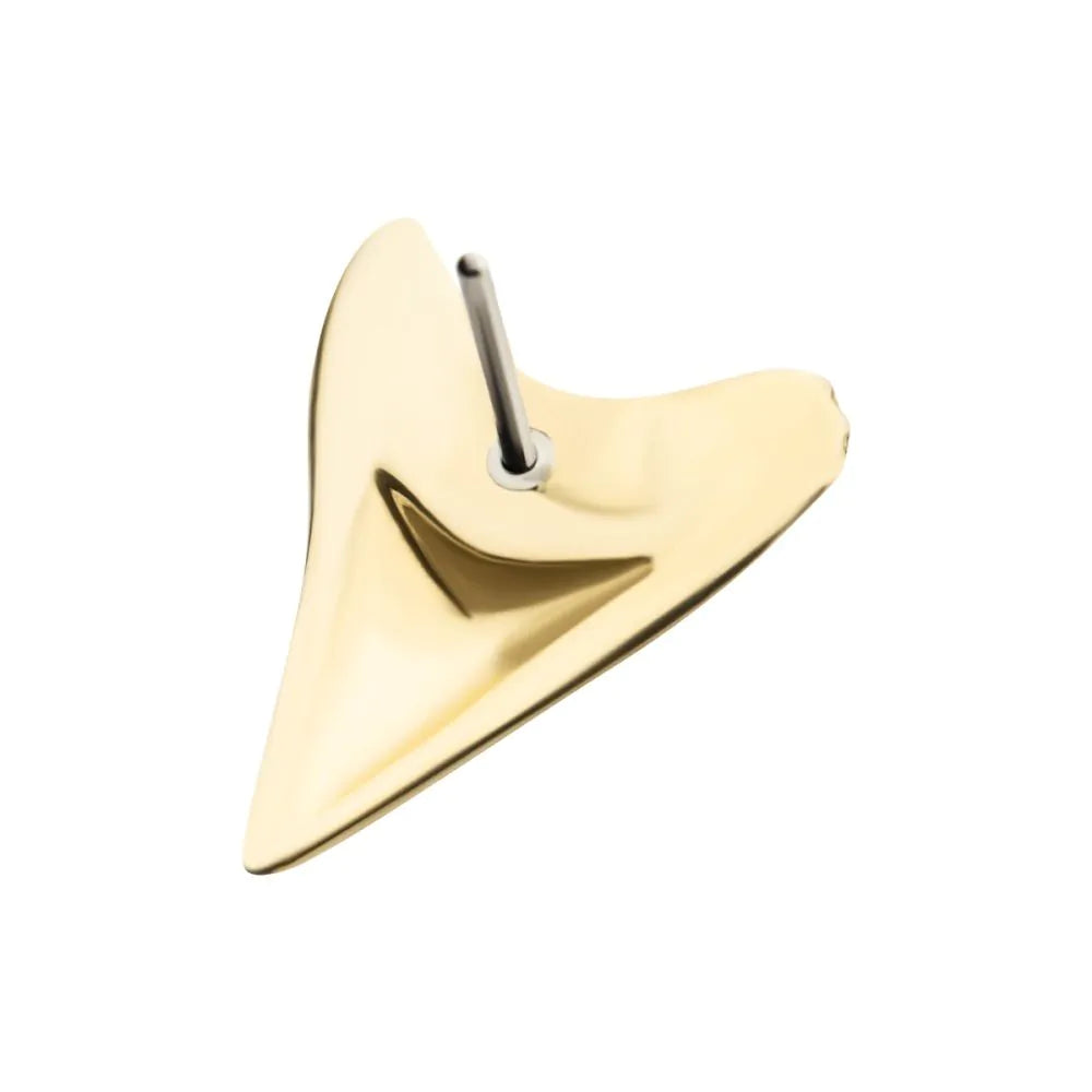 14Kt Gold Threadless Megalodon Shark Tooth Top