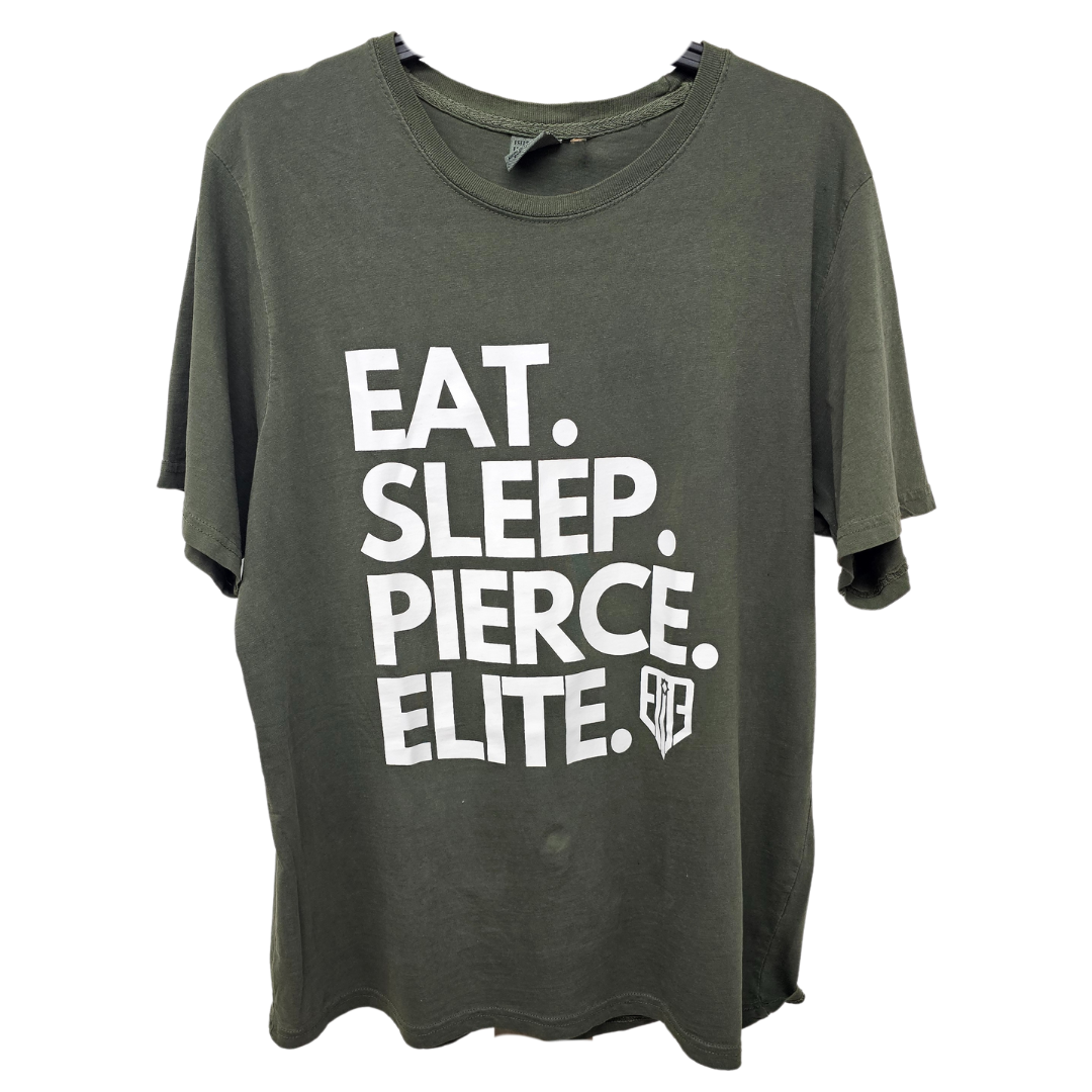 EAT SLEEP PIERCE ELITE Olive T-Shirt