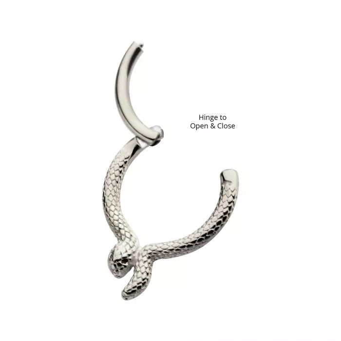 Steel with Front Facing Snake Design Hinged Segment Clicker