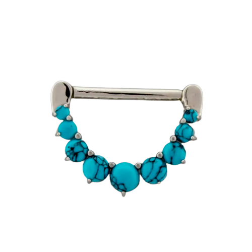 Turquoise Howlite Nipple Clicker Stirrup