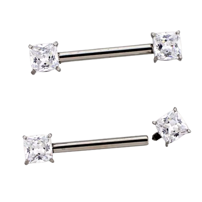 Titanium Internally Threaded Square Nipple Bar