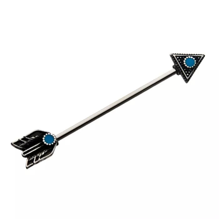 Turquoise Arrow Industrial Barbell