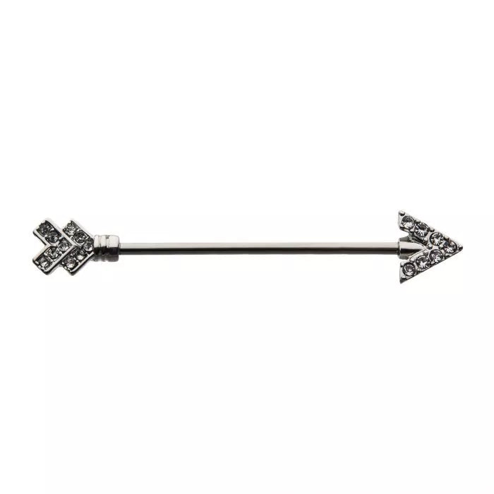 Gemmed Pointed Arrow Industrial Barbell