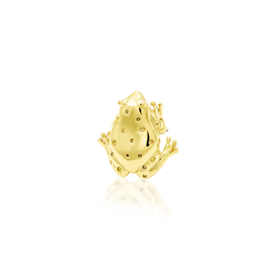 14k Gold Threadless Frog Top