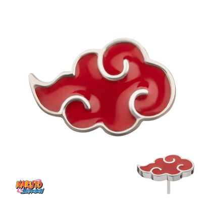 Titanium Threadless Enamel Naruto Shippuden Akatsuki Cloud Symbol Top