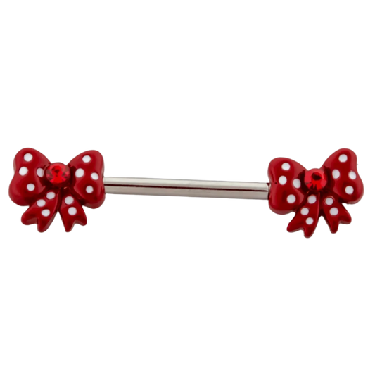 Polka Dot Bow Nipple Barbell