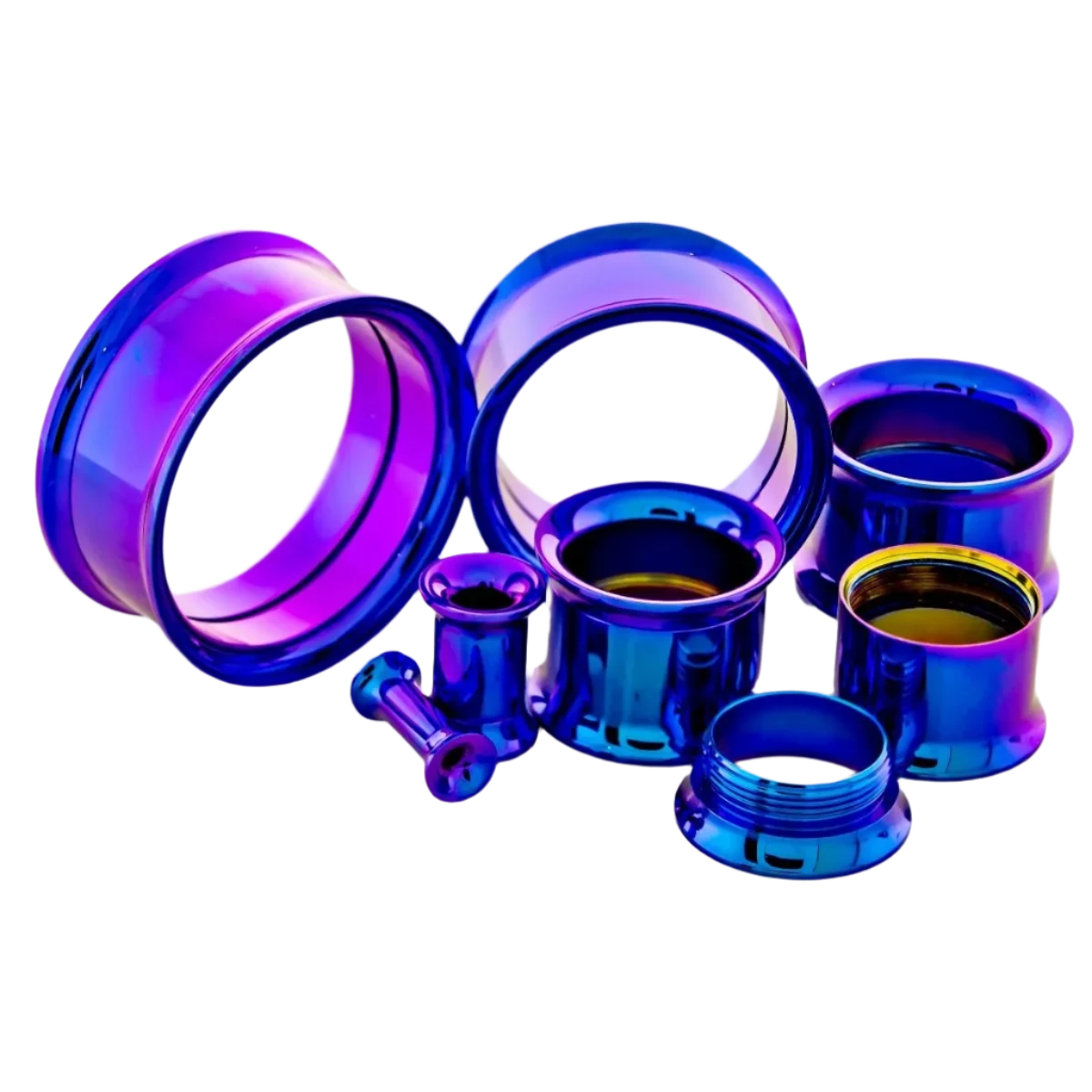 Blurple Anodized Internally Threaded Tunnel