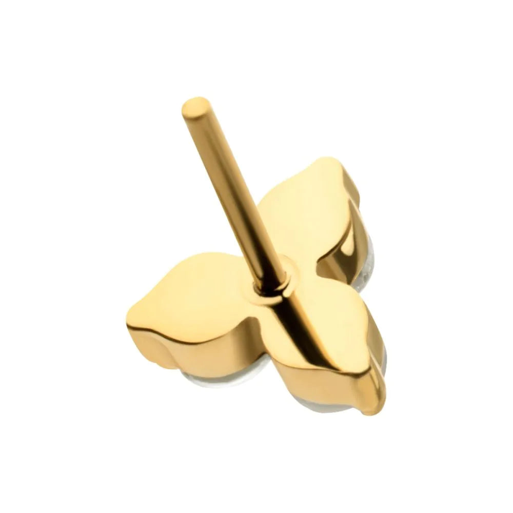 24Kt Gold PVD Titanium Threadless Titanium Threadless Refined Trinity Top