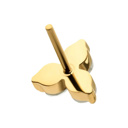 24Kt Gold PVD Titanium Threadless Titanium Threadless Refined Trinity Top